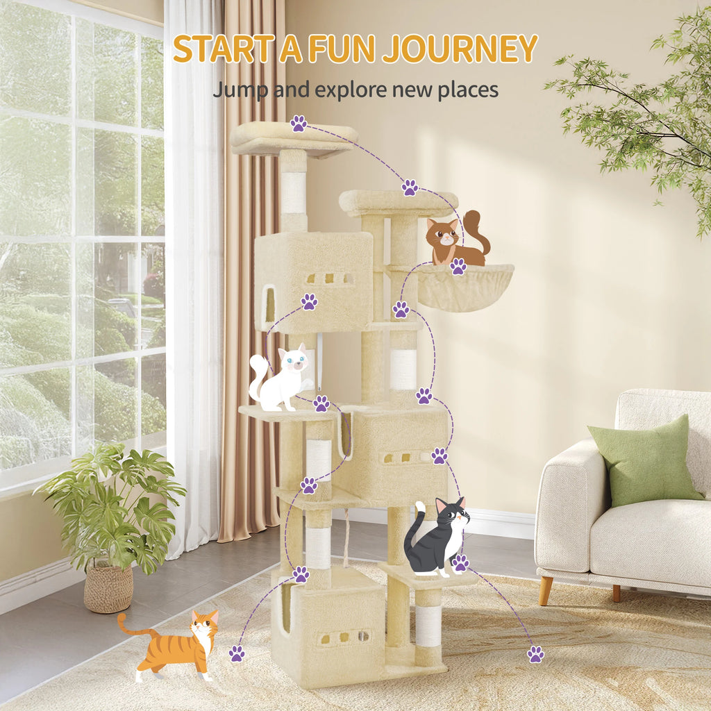 Arbre à Chat XXL 193 cm Beige – vue 2
