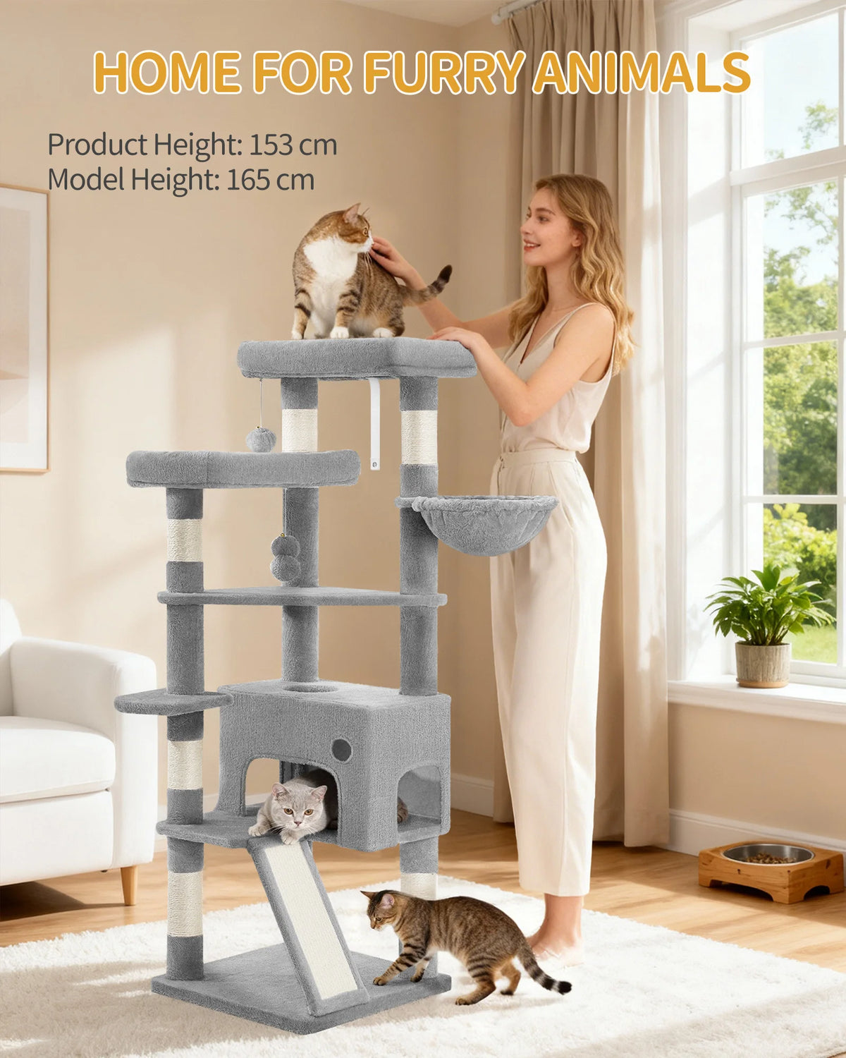 Arbre à Chat 153 cm avec Rampe