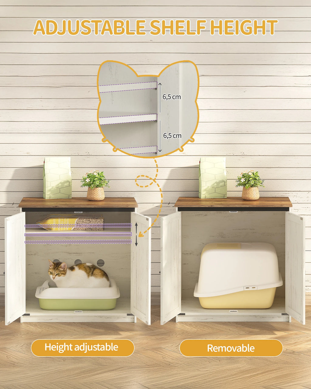 Meuble Litière Chat avec Rangement – vue 4