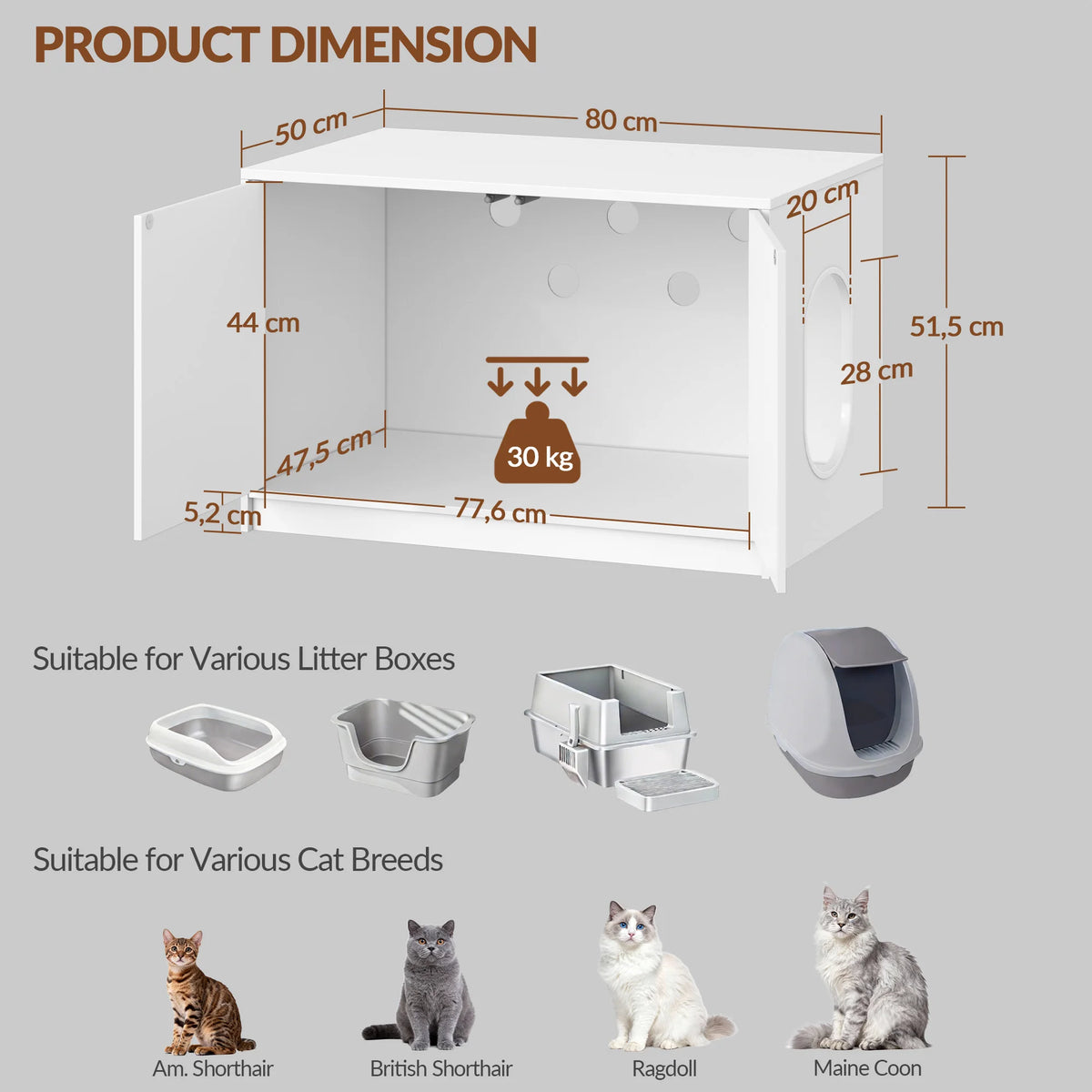Meuble Litière Chat Minimaliste – vue 6