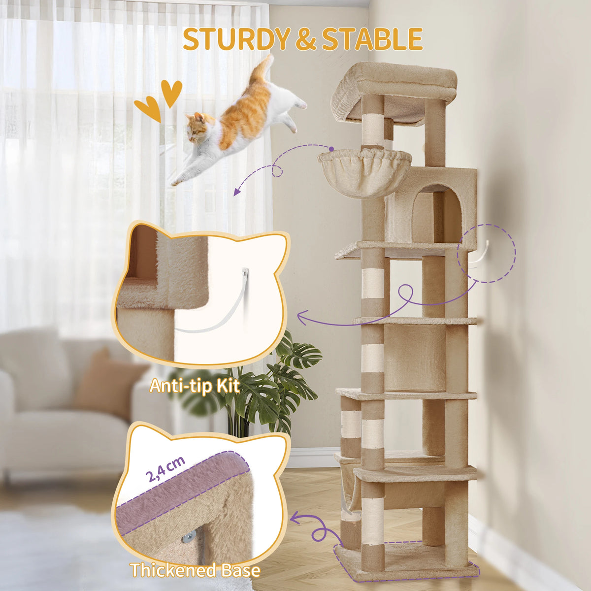 Arbre à Chat 170 cm Camel – vue 4