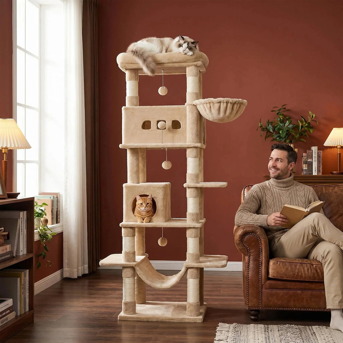 Arbre à Chat 210 cm avec Hamac – vue 2
