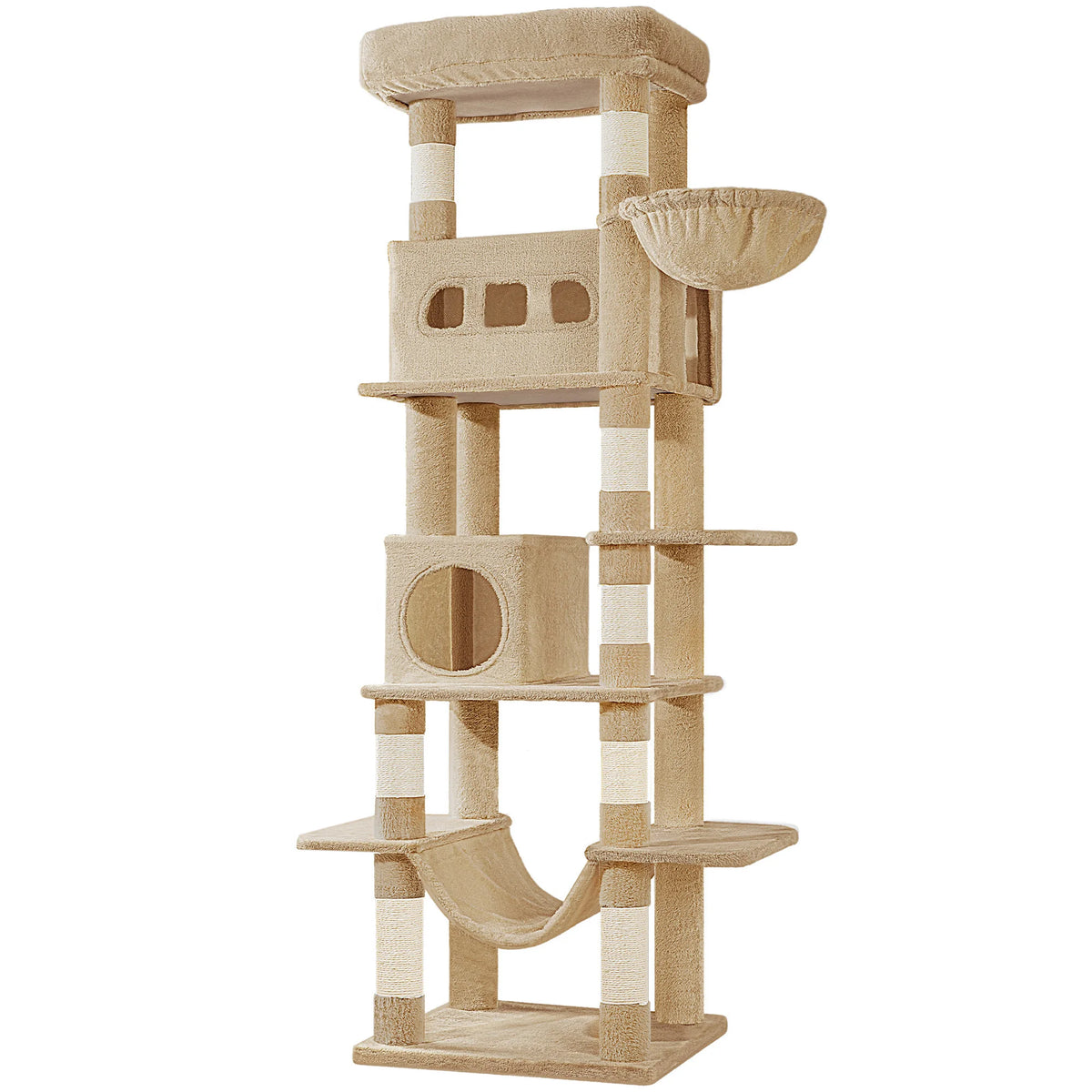 Arbre à Chat Camel 170 cm avec Hamac - Caramel