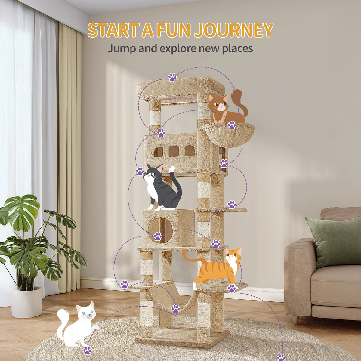 Arbre à Chat 170 cm Camel – vue 5