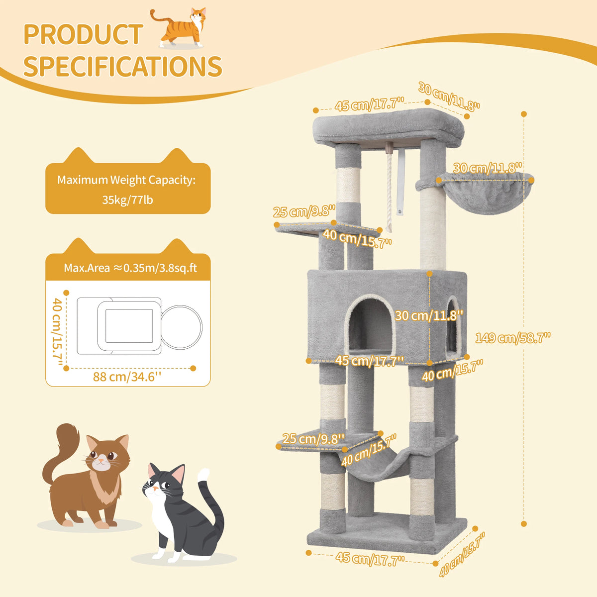 Arbre à Chat 149 cm – vue 6