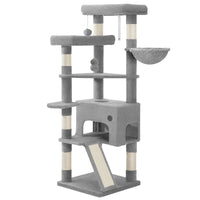 Arbre à Chat Gris Clair 153 cm avec Rampe - Pixel