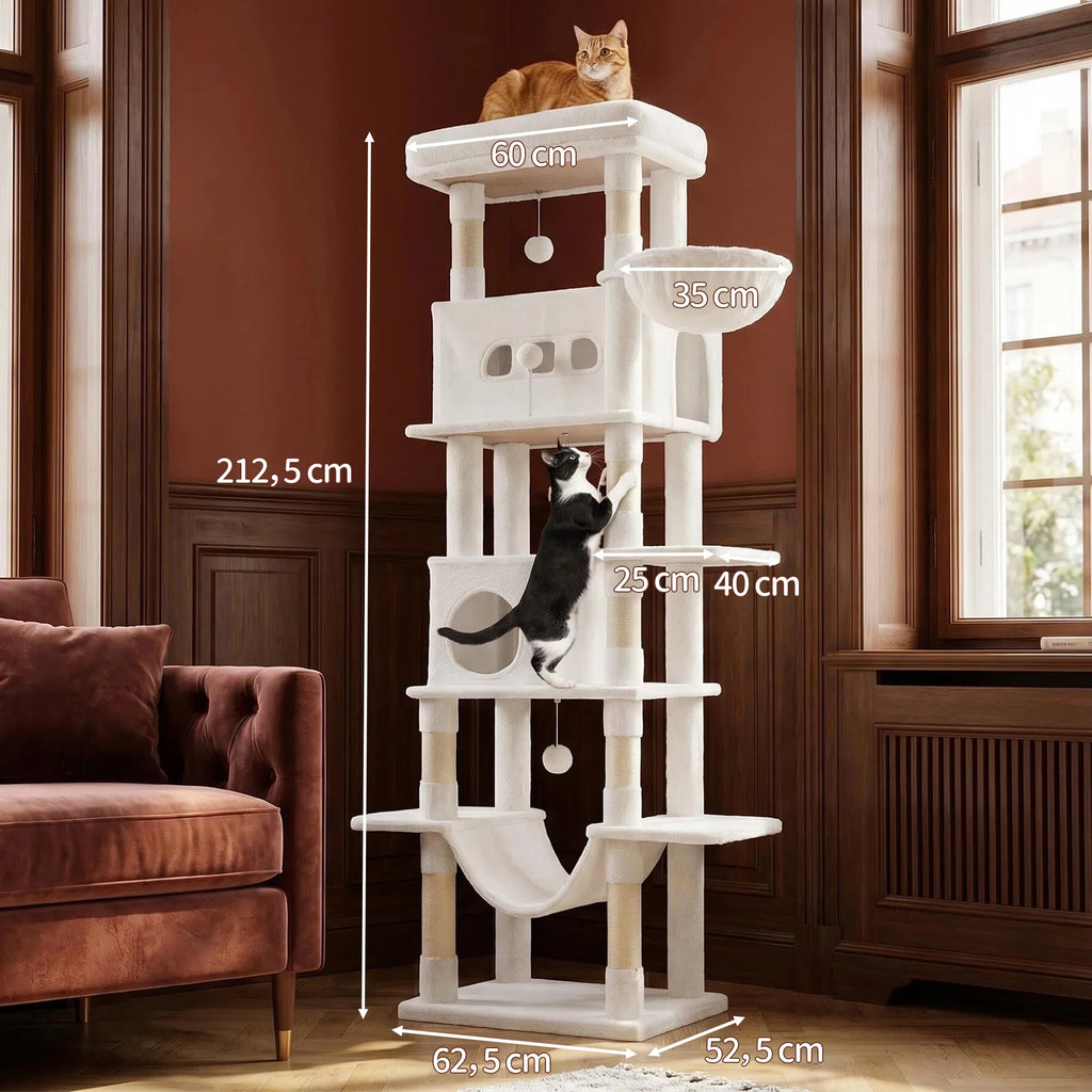Arbre à Chat 210 cm avec Hamac et Niche - Sacha