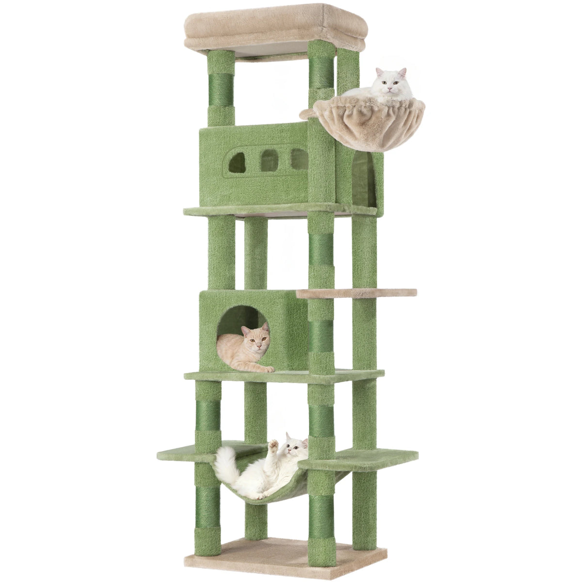 Arbre à Chat Vert 170 cm avec Hamac - Olive
