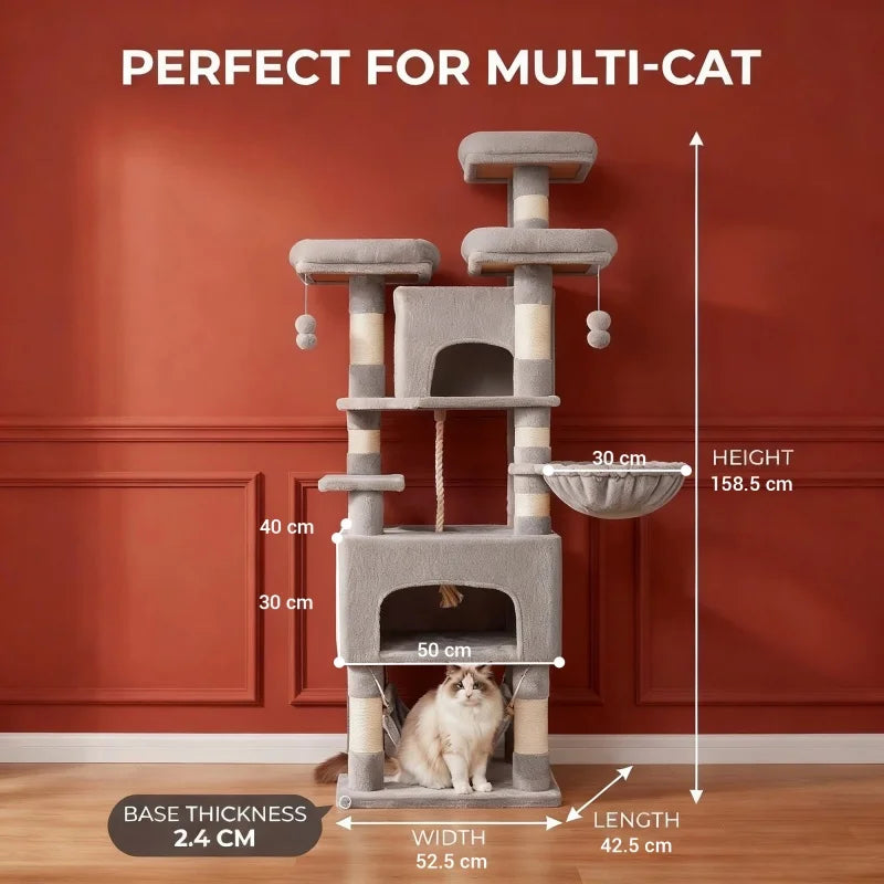 Arbre à Chat 156 cm avec 2 Niches - Maya