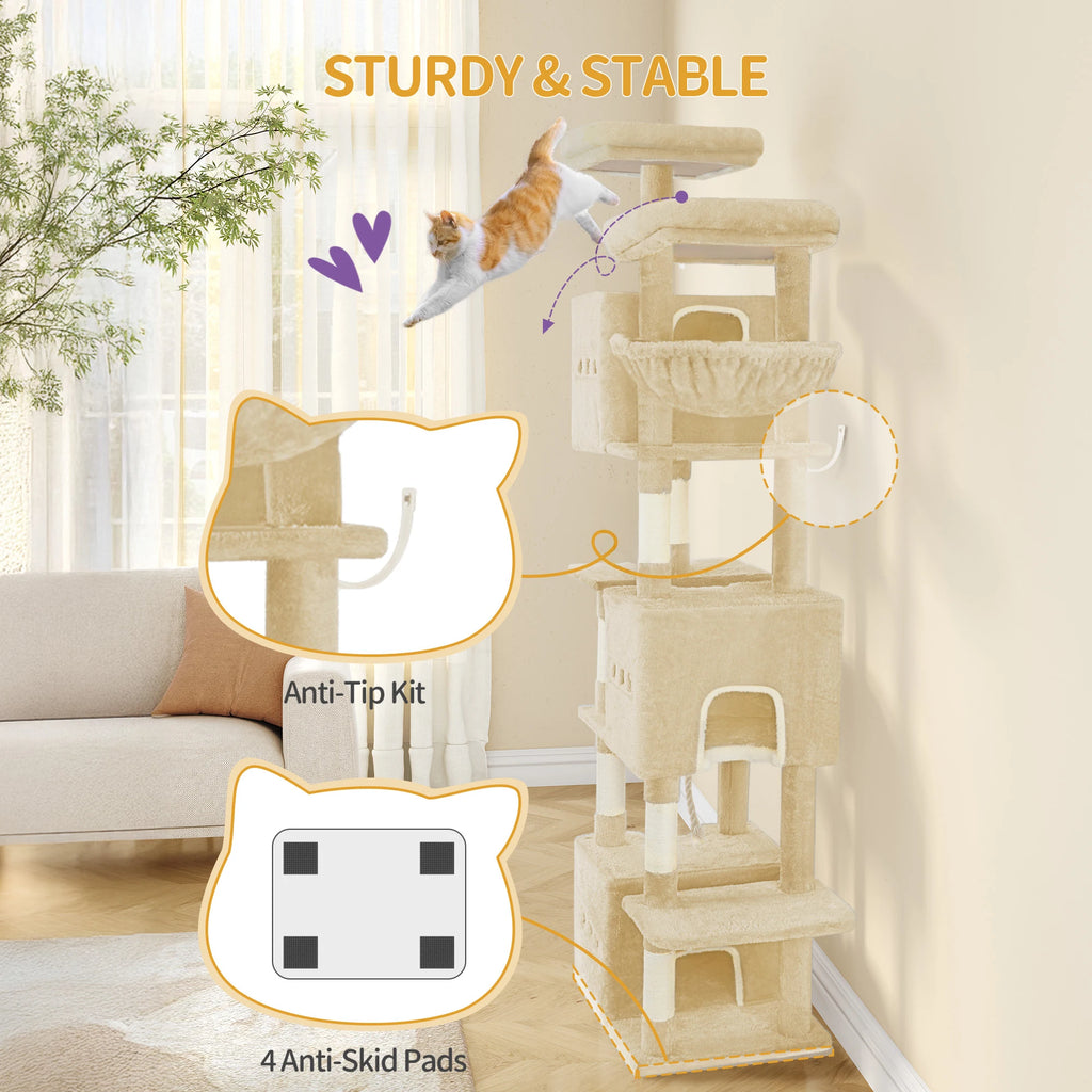 Arbre à Chat XXL 193 cm Beige – vue 4