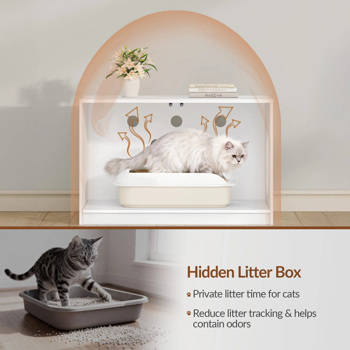 Meuble Litière Chat Minimaliste – vue 4