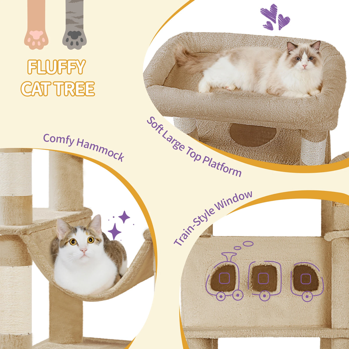 Arbre à Chat 170 cm Camel – vue 3