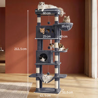 Arbre à Chat 210 cm avec Hamac et Niche - Sacha