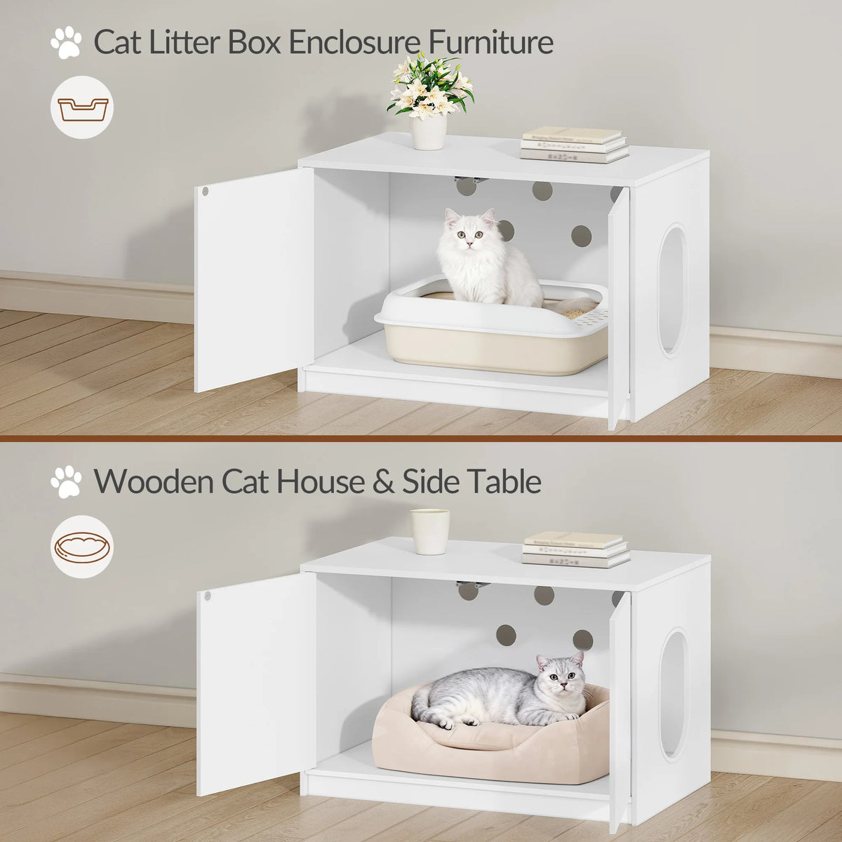 Meuble Litière Chat Minimaliste – vue 3