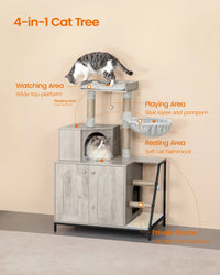 Arbre à Chat avec Meuble Litière 4-en-1 – vue 2