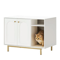 Meuble Litière Chat Table de Chevet - Perle