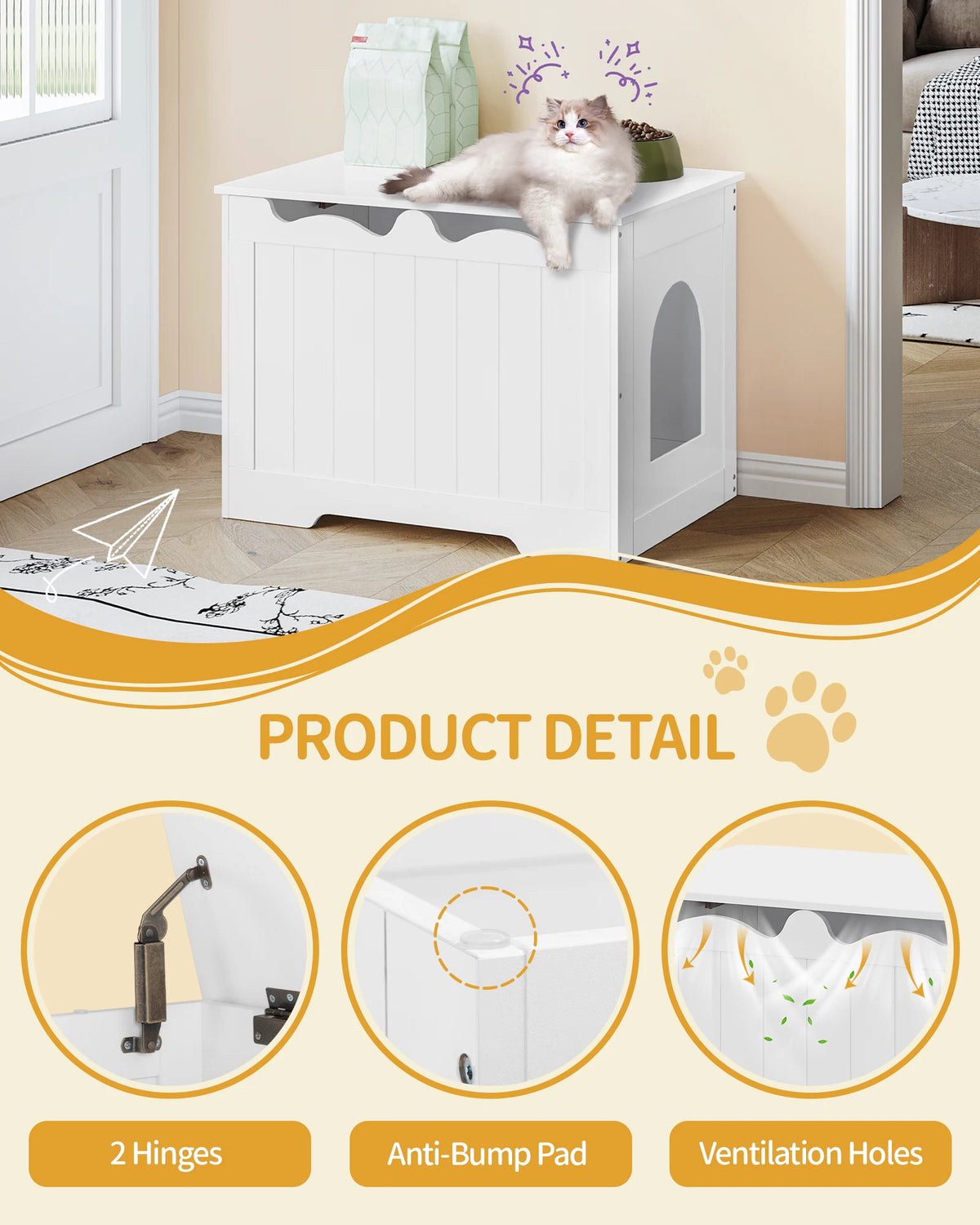 Meuble Litière Chat Ouverture par le Haut – vue 5