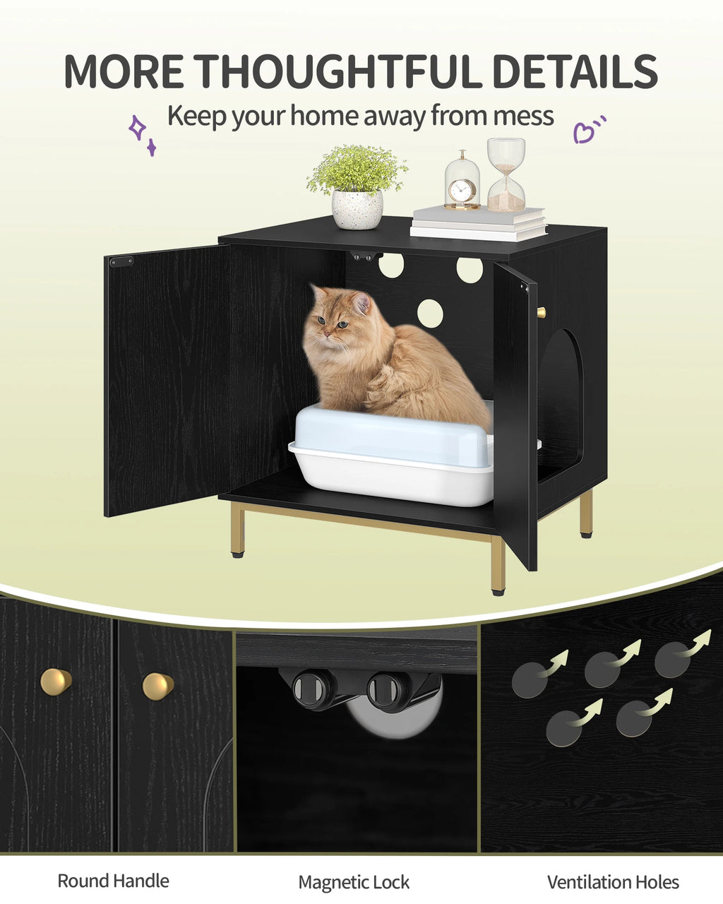 Meuble Litière Chat 50x60x61 cm – vue 5