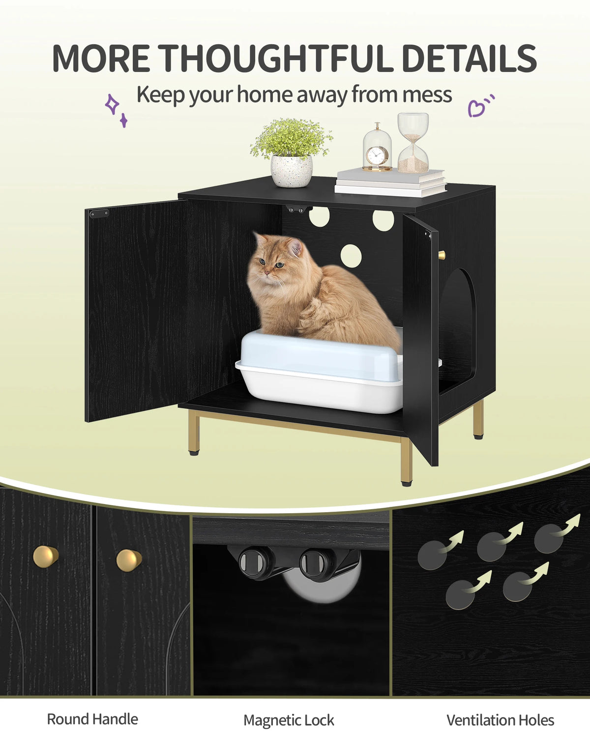 Meuble Litière Chat 50x60x61 cm – vue 5