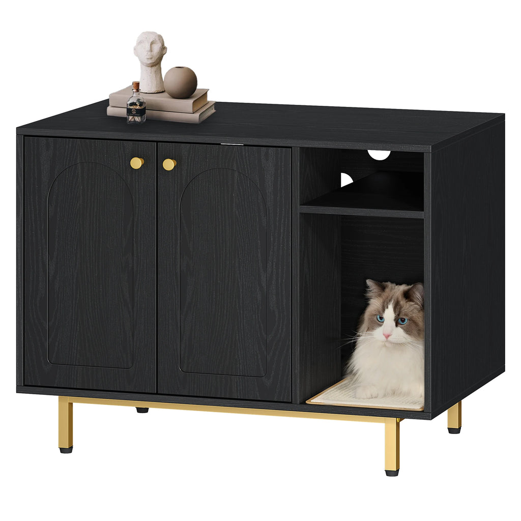 Meuble Litière Chat Table de Chevet - Perle