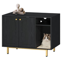 Meuble Litière Chat Table de Chevet - Perle