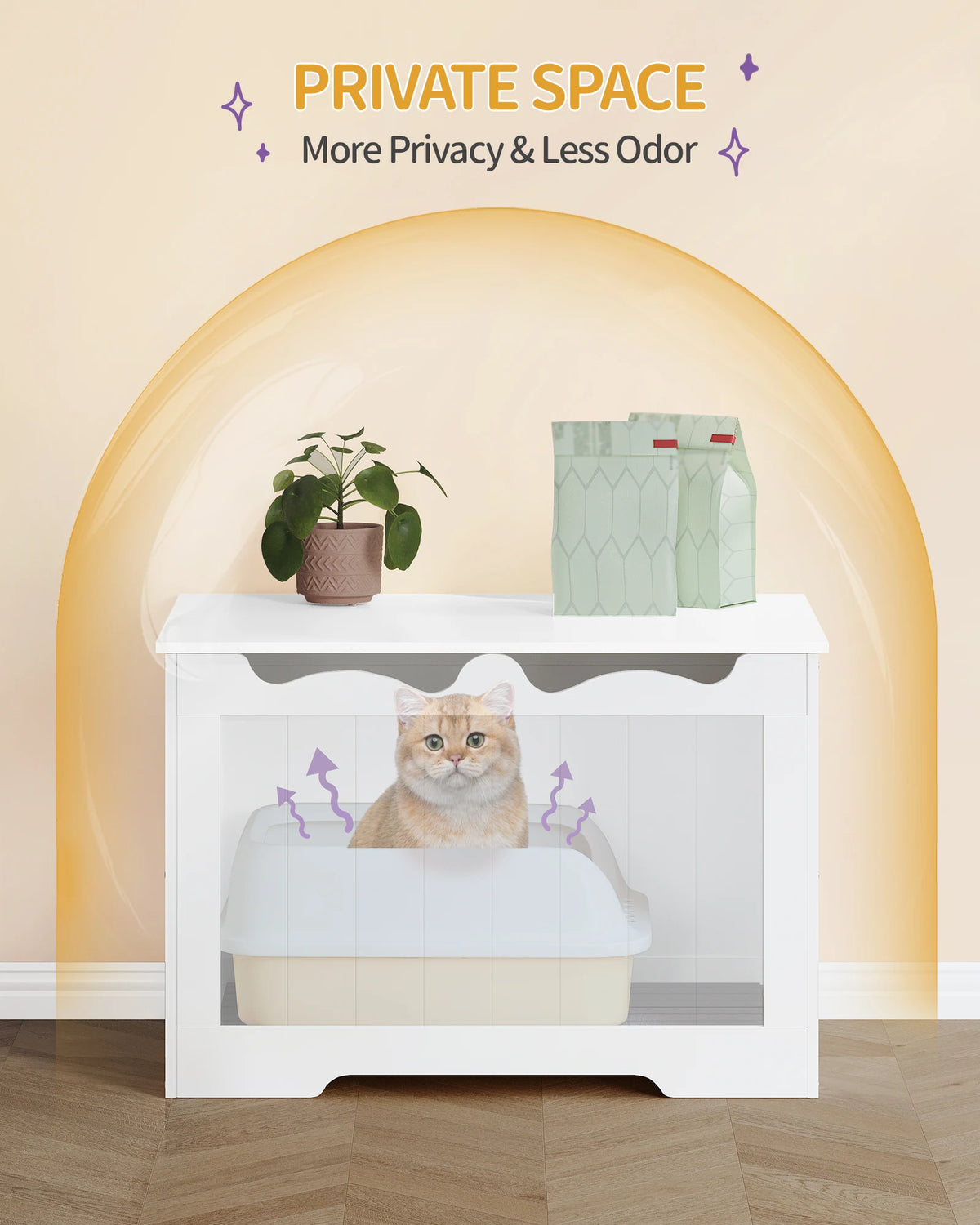 Meuble Litière Chat Ouverture par le Haut – vue 4