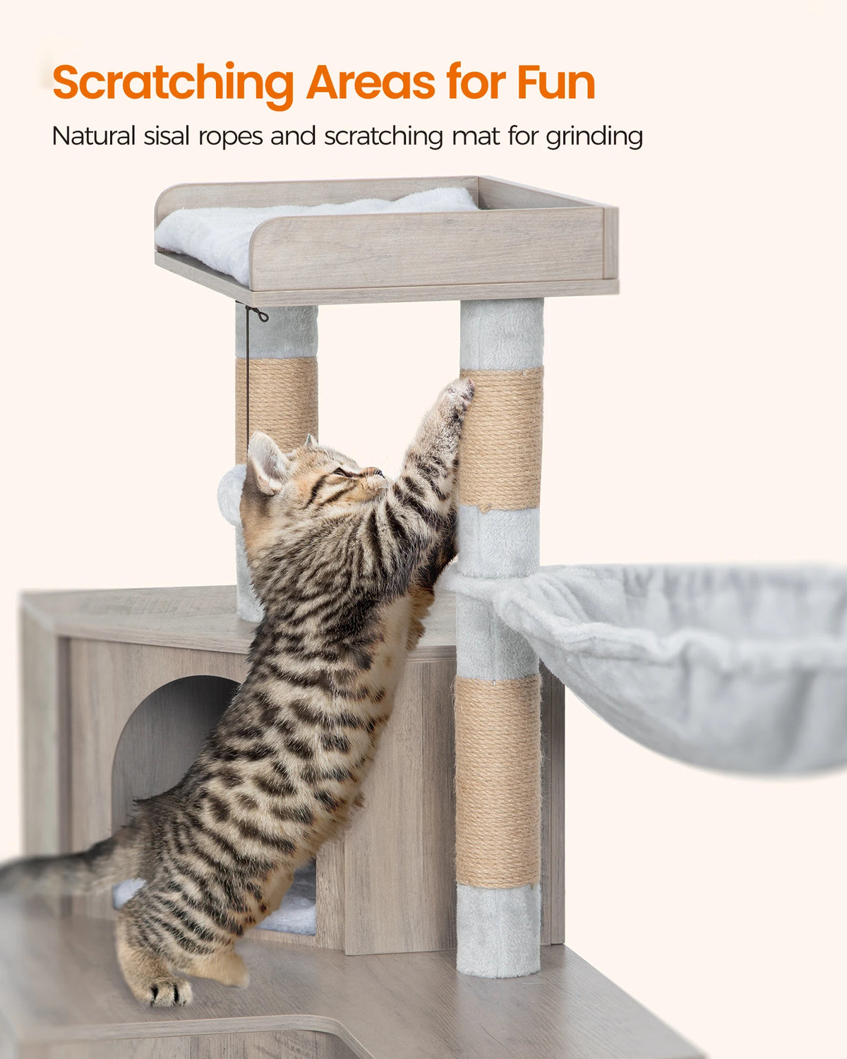 Arbre à Chat avec Meuble Litière 4-en-1 – vue 3