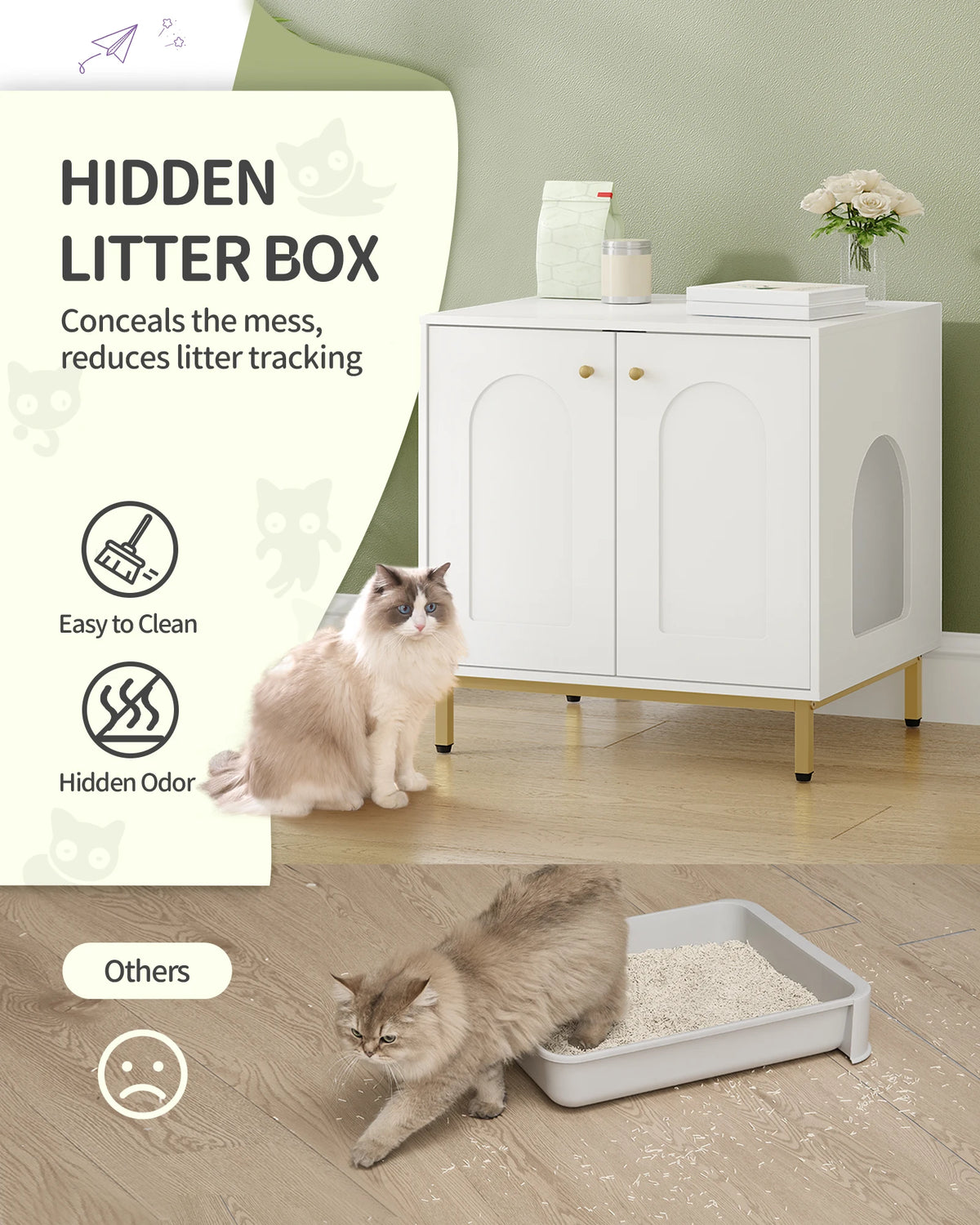 Meuble Litière Chat 50x60x61 cm – vue 2