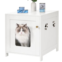 Meuble Litière Chat Blanc avec Porte Arquée - Lulu