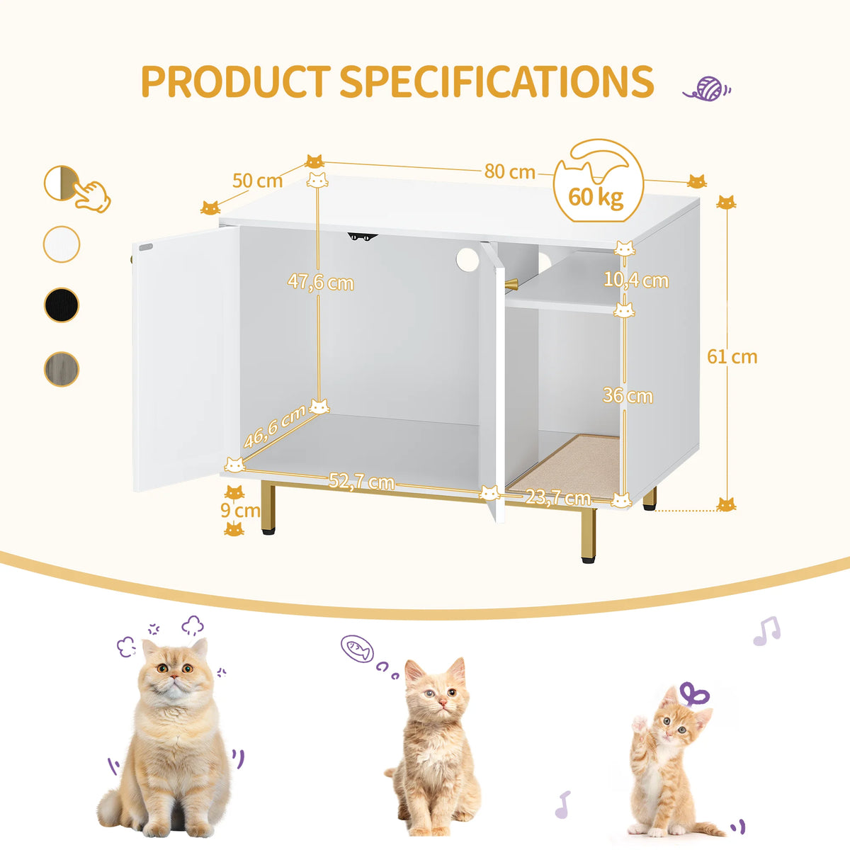 Meuble Litière Chat 50x80x61 cm – vue 6