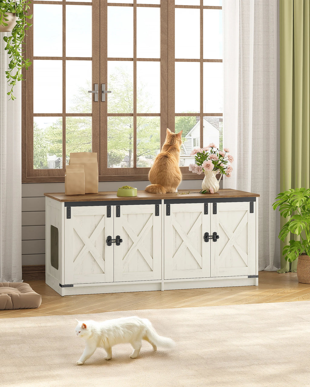 Meuble Litière 2 Chats Farmhouse – vue 4