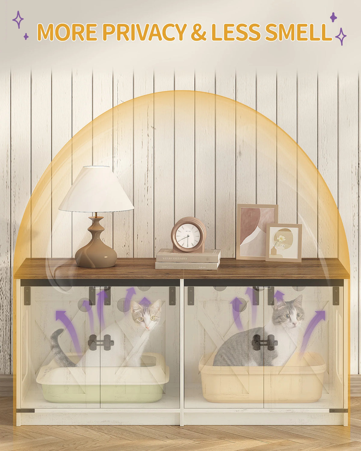 Meuble Litière 2 Chats Farmhouse – vue 5